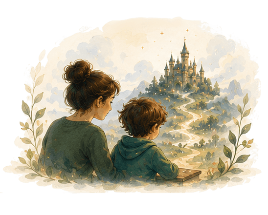 Parent and child reading together